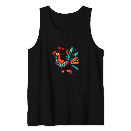 Chicken Pet Native American Pacific Northwest Coast Art Mythical Rooster Tank Tops