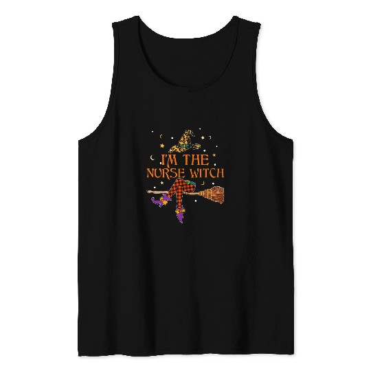 nurses Job Im The nurses Witch Halloween Leopard Print Tank Tops