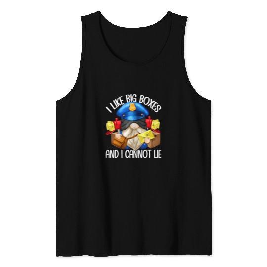 Postal Worker Job Funny Adult Humor Mail Carrier Accessories For Work Gnome Tank Tops