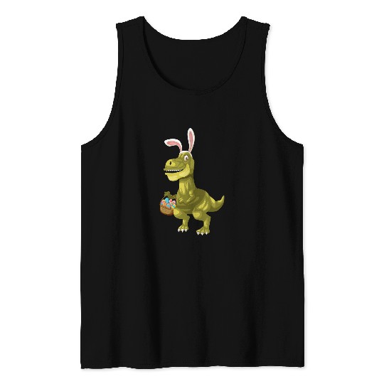 Dinosaur Pet Easter Dinosaur Easter Bunny Dinosaur Easter Bunny TRex Tank Tops