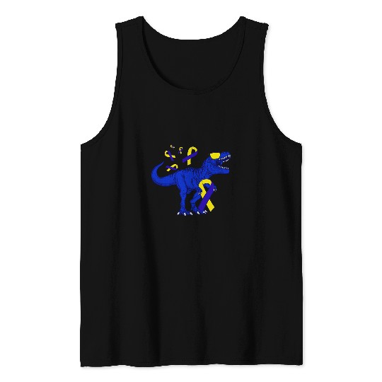 Dinosaur Pet World Down Syndromes Awareness Boho Rainbow Dinosaur Dino Kid 1 Tank Tops