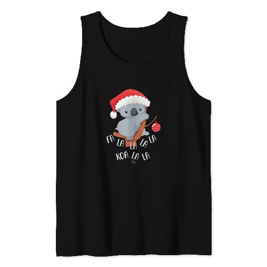 Koala Pet Fa La La Koala Cute Koala Bear In Christmas Hat 11 Tank Tops