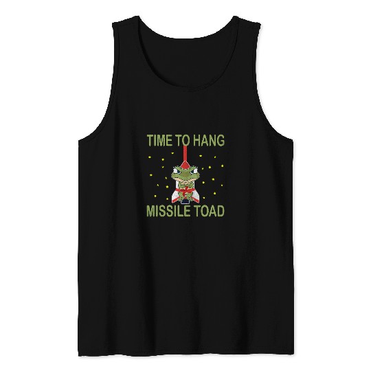 Frog Pet Funny Christmas Pun Festive Mistletoe Frog Toad Distressed 6 Tank Tops