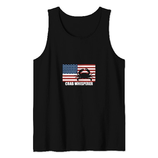 Fishing Fun Crabs Crabbing American Flag Crab Fishing Crab Whisperer Tank Tops