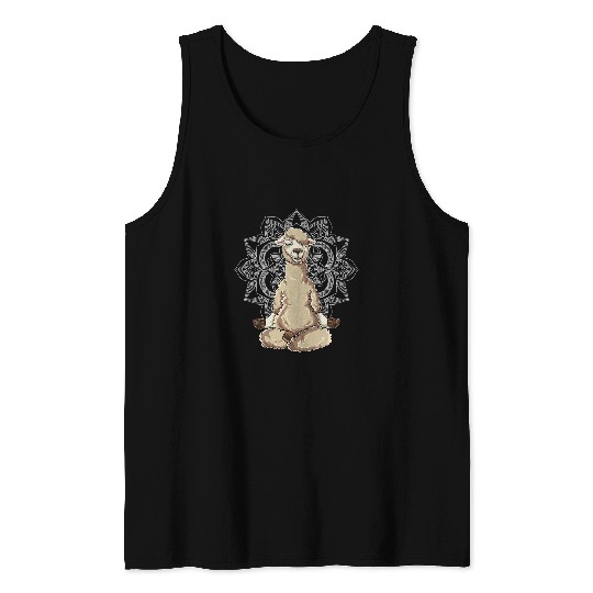 Llama Pet Llama Meditation Acro Yoga Namaste Mandala Lama Tank Tops