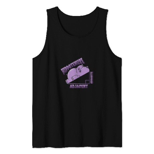 Hippo Pet Hippotenuse Opposite Adjacent Hippo on Isosceles Triangle Tank Tops