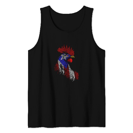 Chicken Pet Puerto Rican Rooster Gallo Bandera Puerto Rico Rooster Flag Tank Tops