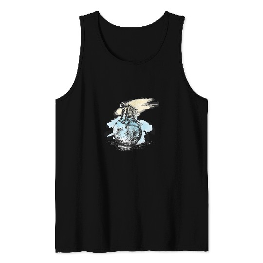 Astronaut Job on the moon Space Planets Stars Solar System Tank Tops
