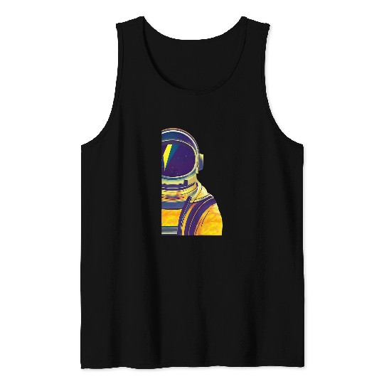Astronaut Job Space Helmet Man Reflective Visor Orange Gift Idea Tank Tops