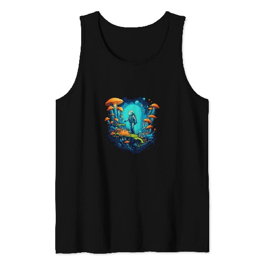 Astronaut Job Mushroom Cottagecore Farmcore vintages Aesthetic 03 Tank Tops