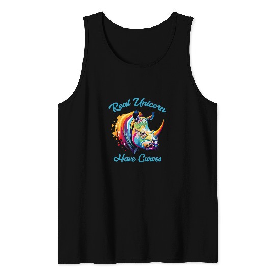 Rhino Pet Rhinoceros Rhino Real Unicorns Have Curves 9 Tank Tops