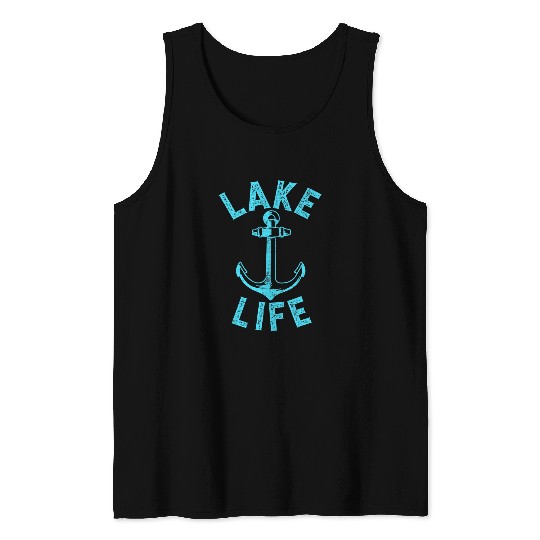 Fishing Fun Lake Life Boating Fishing Kayaking Sailing Captain Boat Tank Tops
