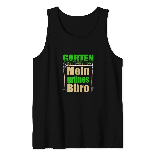 Lawn Mower Fun Gardening Garden Lawn Mowing Gardener homes Office Tank Tops