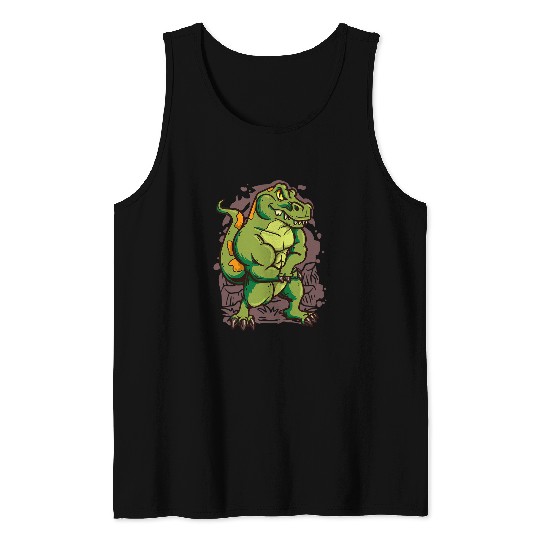 Dinosaur Pet Muscular Tyrannosaurus rexs Funny Fitness Tank Tops