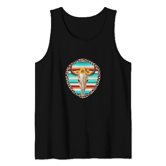 Cow Pet Funny Serape Cow Skull print Sunflower Leopard Turquoise Tank Tops