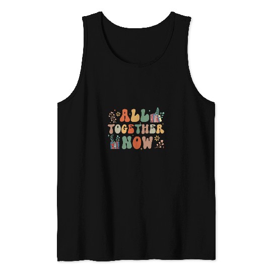 Book Fun all toger now summer reading rainbow hand Tank Tops