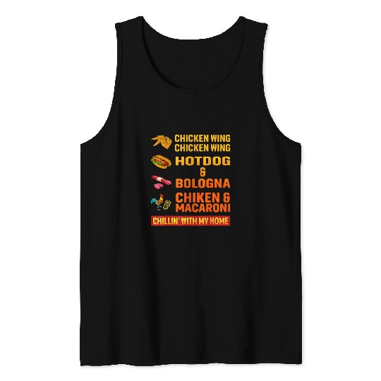Chicken Pet wing chicken wing hot dog and bologna 1 Tank Tops