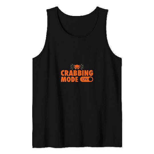 Fishing Fun Crabs Crabbing Mode On Funny Crabbing Crab Fishing Christmas Tank Tops