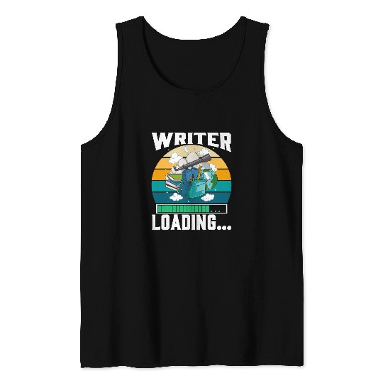 Book Fun Writer Loading Author Book Writing 6 Tank Tops