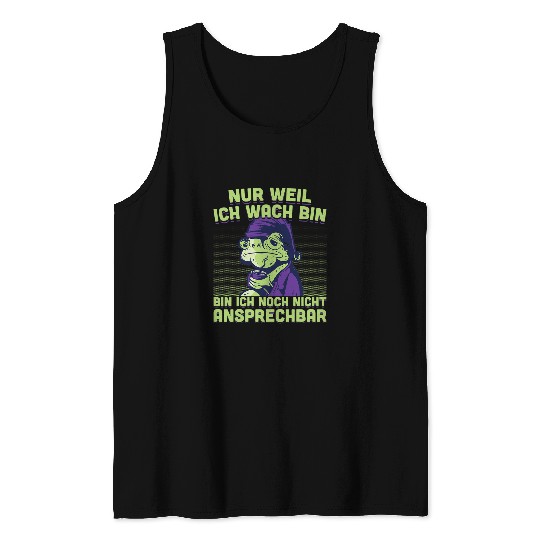 Frog Pet Coffee Cheeky Morgenmuffel Toad with Coffee Frog Sayings Tank Tops