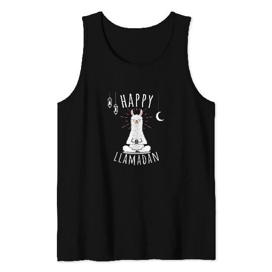 Llama Pet Happy Llamadan Funny Ramadan Kareem Tank Tops