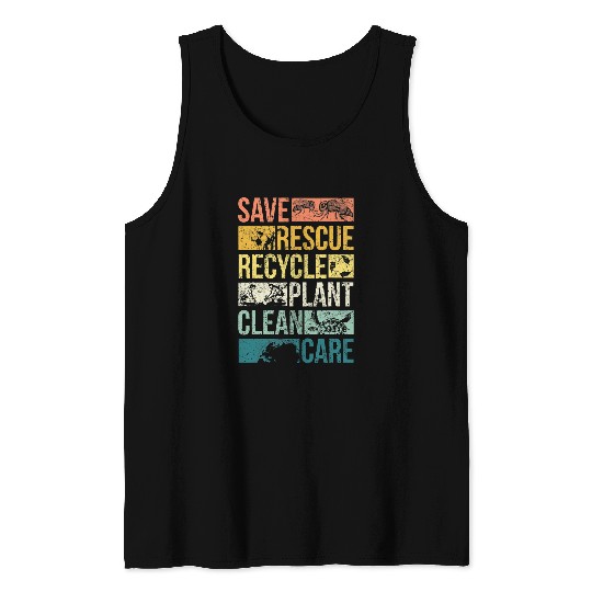 Turtle Pet Bee Animal Save Earth Bee Turtle Climate Change Recycle 28 Tank Tops