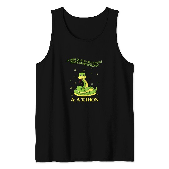 Python Pet Math Joke Happy Pi Day Math Day Mathematics Tank Tops