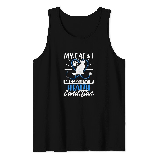 nurses Job Health Care Worker Feline Kitten Cat Tank Tops