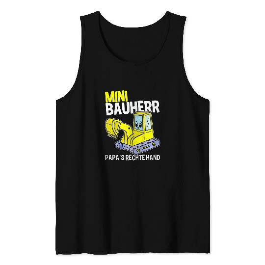Excavator Fun Kids Mini Bauherr Construction Ladder Construction Site Excavator Boy Tank Tops