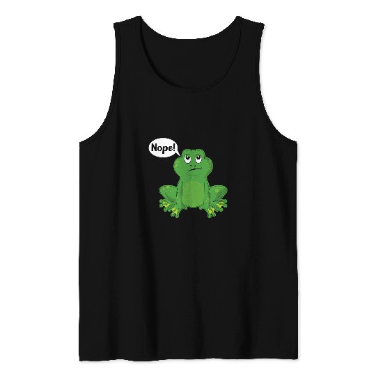 Frog Pet Funny Grumpy Frog Amphibian Toad Frogs Humor Animal Tank Tops