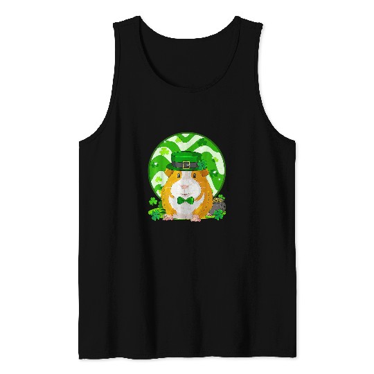 Guinea Pig Pet Lucky Shamrock Clover Irish St Patricks Day Tank Tops