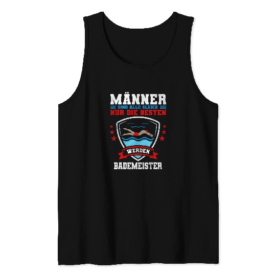 Bademeister Swimming Pool Lifeguard Papa Saying Tank Tops