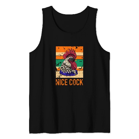 Chicken Pet Nice Cock Funny Phrase Hipster Rooster Gift Idea for a Boy Tank Tops