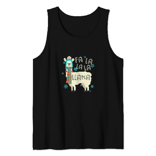 Llama Pet Falalala Funny Llama Christmas Alpaca Tank Tops