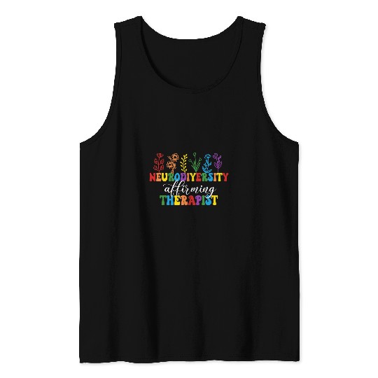 Autism Puzzle Speech Therapy Autism Neurodiversity Affirming Therapist 2 Tank Tops