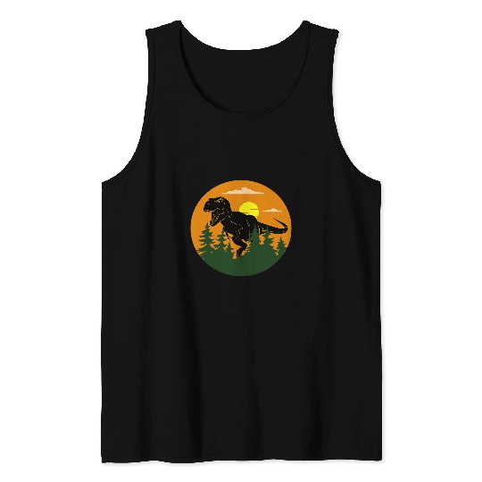 Dinosaur Pet Halloween Spooky Tyrannosaurus rexs Forrest Tank Tops