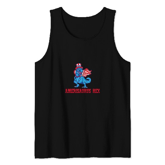 Dinosaur Pet Amerisaurus rexs Dinosaur 4th of July Memorial Day Tank Tops