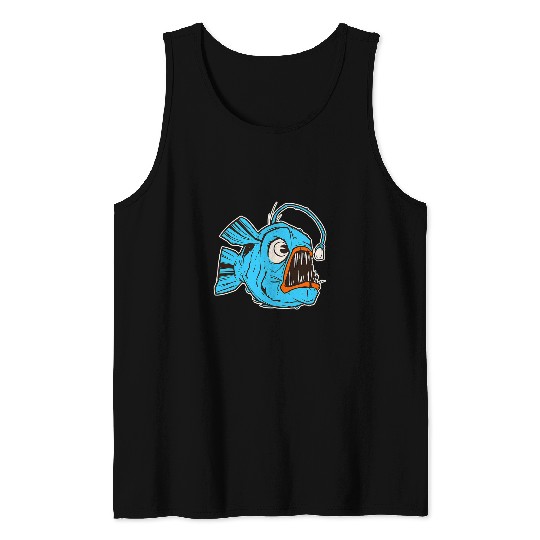Fishing Fun Deep Sea Fishing Lantern Fishing Tank Tops