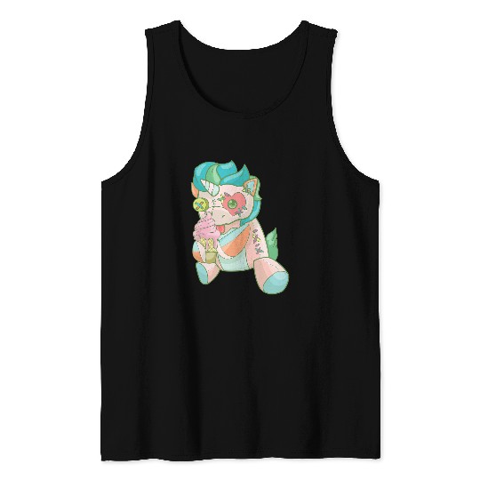 Unicorn Pet Pastel Goth Cute Unicorn Ice cream Kawaii Tank Tops