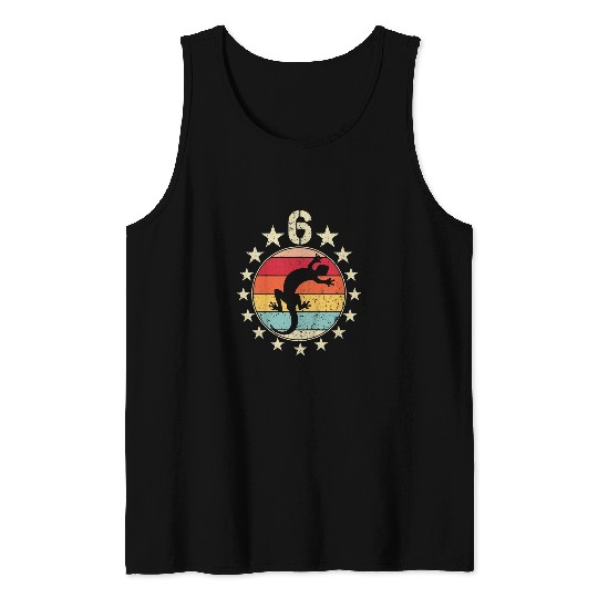 Komodo Pet Kids 6th Birthday Lizard Reptile 6 Year Old Birthday Boy Girl Tank Tops