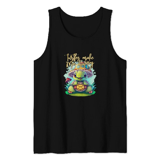 Turtle Pet Make Me Happy Cute Sea Turtle Costume Tank Tops