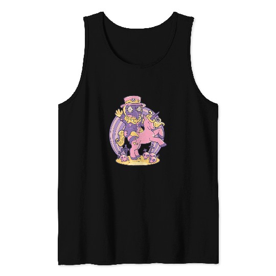 Unicorn Pet Pastel Goth Soft Goth emo A plague doctor riding a Tank Tops