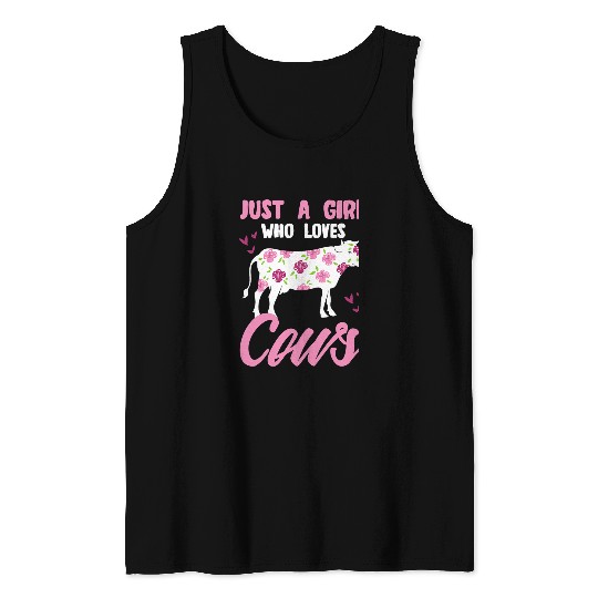 Cow Pet Girl Likes Cows Farming Tractor Agriculture Tank Tops