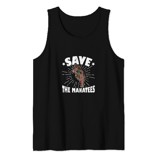 Manatee Pet underwater cute biologist cowboy wildlife zookeeper 2 Tank Tops