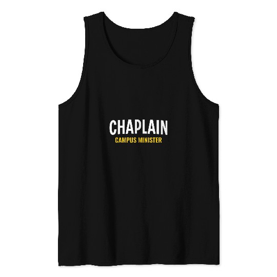 Chaplain Campus Minister Pastor White Yellow Tank Tops