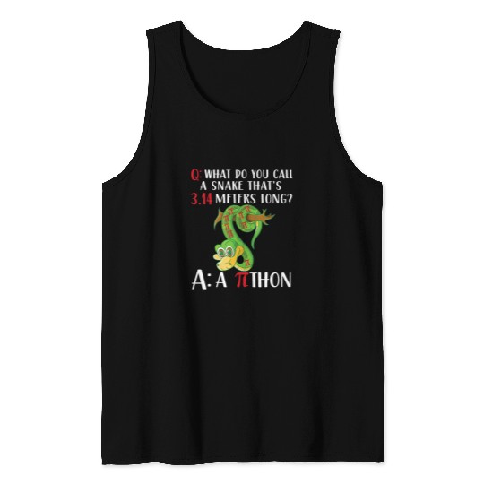 Python Pet Pithon Pi Symbol Funny Math Teacher Pi Day 6623 04 Tank Tops