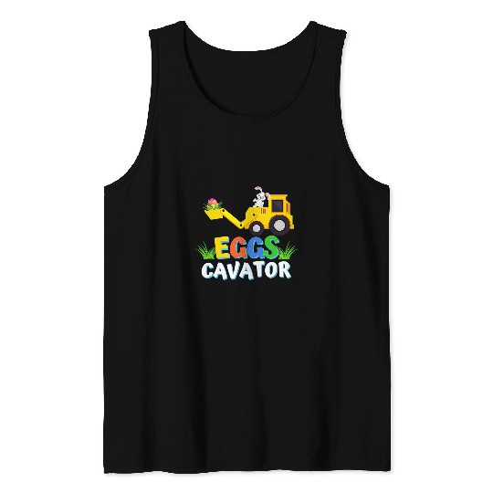 Excavator Fun Easter Egg Hun For Kids Funny Excavator Toddler Boys 1 Tank Tops