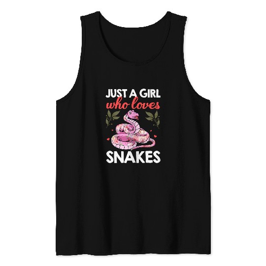 Python Pet Snake Lover Art For Women Girls Ball Python Coral Reptile Tank Tops