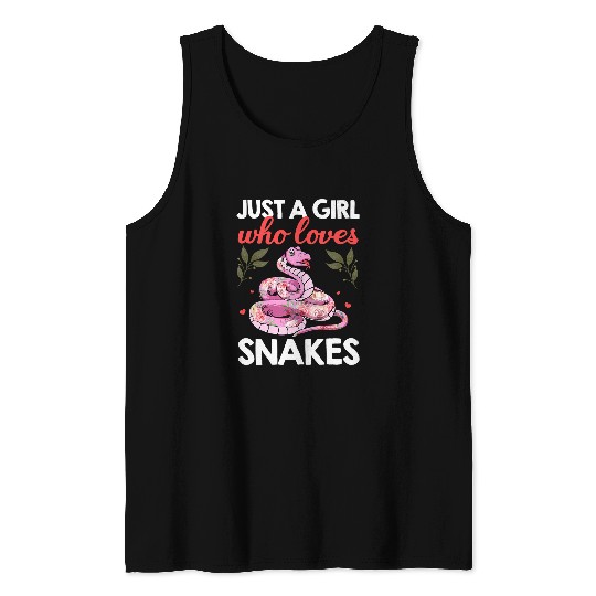 Python Pet Snake Lover Art For Women Girls Ball Python Coral Reptile Tank Tops
