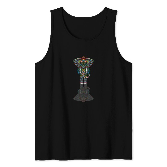 Elephant Mammal Colorful Elephant Mandala Design Meditate Spirituality Tank Tops